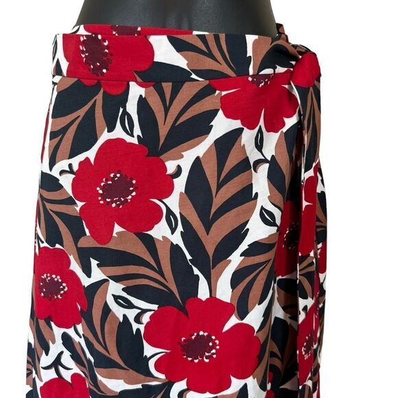 Kate Spade poppy field linen blend warp skirt - Picture 5 of 16